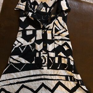 Black and White Geometric Dress